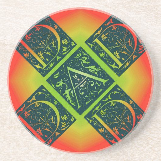 Vater Extravaganter Text Orange und Gelb Untersetz Getränkeuntersetzer (Vorne)