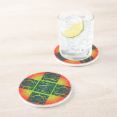 Vater Extravaganter Text Orange und Gelb Untersetz Getränkeuntersetzer (Seite)