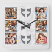 Vater: Familie, Liebe, Erinnerungen grau Quadratische Wanduhr (Vorderseite)