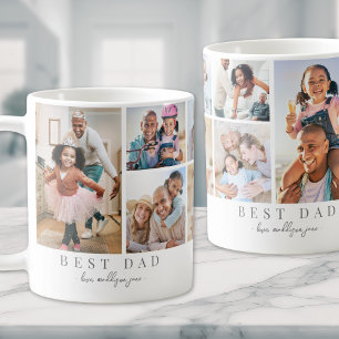 Vater Familienfoto Collage Vater Kaffeetasse