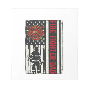 Vater-Feuerwehrmann-Design mit Distressed-Flag-Vek Notizblock