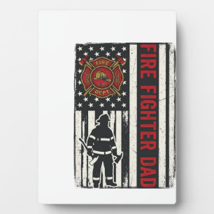 Vater Feuerwehrmann Distressed Flagge Vektor Desig Fotoplatte