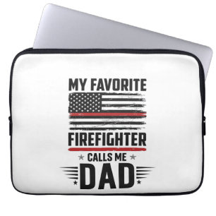 Vater-Feuerwehrmann-Flagge Vintage-Gravur-Design_1 Laptopschutzhülle