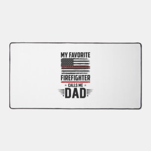 Vater Feuerwehrmann Flagge Vintage Gravur Design_1 Schreibtischunterlage