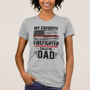 Vater-Feuerwehrmann-Flagge Vintage-Gravur-Design_1 T-Shirt