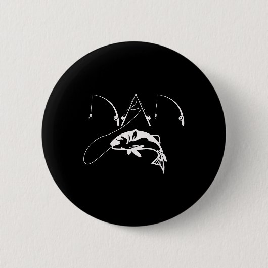 Vater Fischen Fisherman Daddy Fathers Day Shirt Button (Vorderseite)