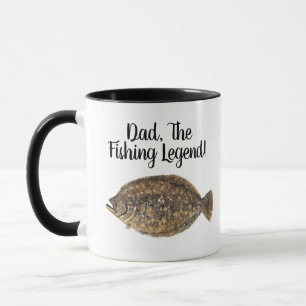 Vater Fischen Legend Flounder Fisch Fischer Tasse