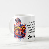 Vater Fisherman Graffiti Zitat Kaffeetasse (Vorderseite Links)