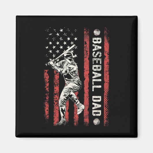 Vater Flag Gift Vater Männer Baseball Vatertag Magnet (Vorne)