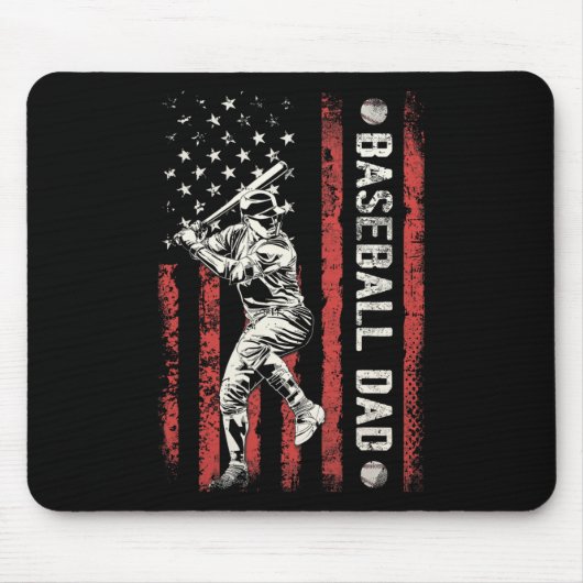 Vater Flag Gift Vater Männer Baseball Vatertag Mousepad (Vorne)