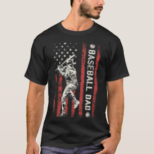 Vater Flag Gift Vater Männer Baseball Vatertag T-Shirt