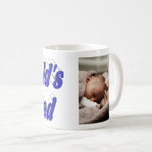 Vater Foto blauer Text Kaffeetasse (VorderseiteRechts)