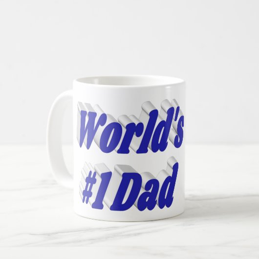Vater Foto blauer Text Kaffeetasse (Vorderseite Links)