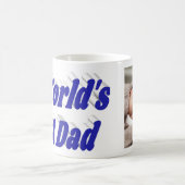 Vater Foto blauer Text Kaffeetasse (Mittel)
