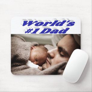 Vater Foto blauer Text Mousepad