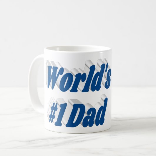 Vater Foto Blauer Text Tasse (Vorderseite Links)
