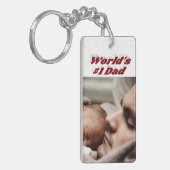 Vater Foto burgundy Text Schlüsselanhänger (Vorderseite links)