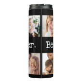 Vater Foto Collage Bester Vater je Schwarz-weiß ei Thermosbecher (Rückseite)