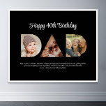 Vater Foto Collage Cutout Vatertag Geburtstag Poster<br><div class="desc">Feiern Sie mit diesem Vater Foto Collage Design die besonderen Momente mit Ihrem Vater. Dieses individuell gestaltbare Design eignet sich hervorragend, um ein personalisiertes und herzliches Geschenk für Vatertag und Geburtstag zu schaffen. Zeichnen Sie eine wunderschöne Collage mit dem Wort VATER, mit wertvollen Momenten, die eine visuelle Reise der wertvollen...</div>