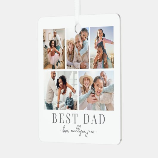 Vater Foto Collage Weihnachten Ornament Aus Metall (Vorderseite links)