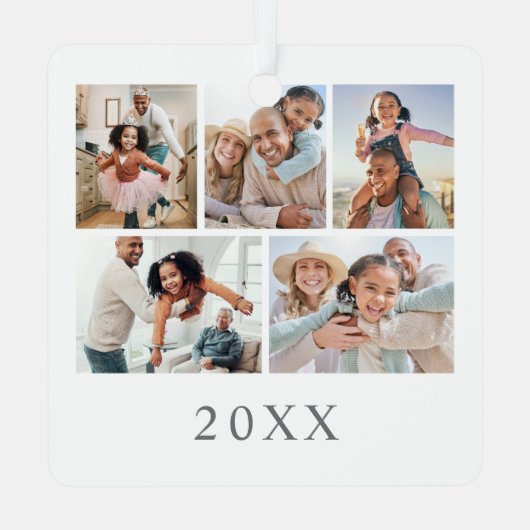 Vater Foto Collage Weihnachten Ornament Aus Metall (Rückseite)