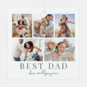 Vater Foto Collage Weihnachten Ornament Aus Metall (Vorderseite)