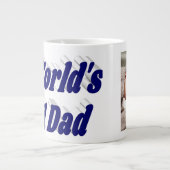 Vater Foto dunkelblauer Text Jumbo-Tasse (Vorderseite)