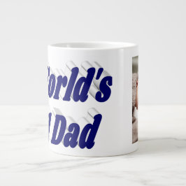 Vater Foto dunkelblauer Text Jumbo-Tasse