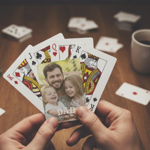 Vater-Foto etabliert Spielkarten