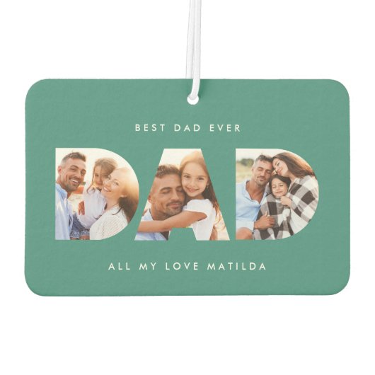 Vater Foto Moderne Typografie Kindergeschenk Autolufterfrischer (Rückseite)