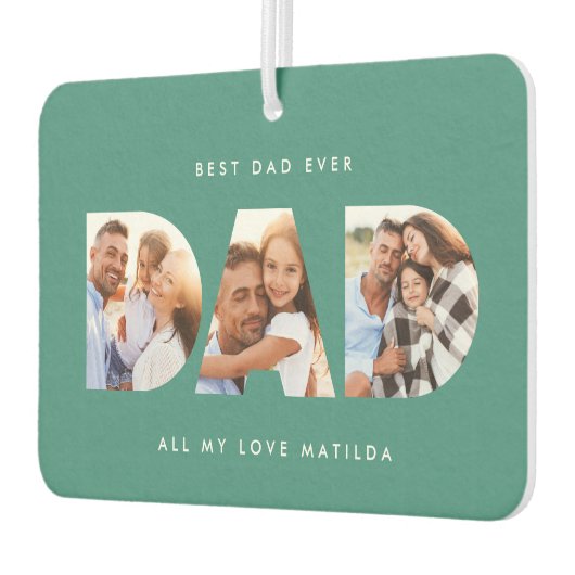 Vater Foto Moderne Typografie Kindergeschenk Autolufterfrischer (Links)