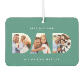 Vater Foto Moderne Typografie Kindergeschenk Autolufterfrischer (Vorderseite)