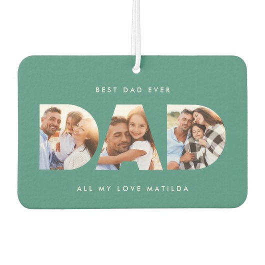 Vater Foto Moderne Typografie Kindergeschenk Autolufterfrischer (Vorderseite)