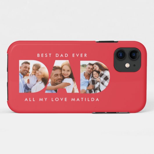 Vater Foto Moderne Typografie Kindergeschenk Case-Mate iPhone Hülle (Rückseite (Horizontal))
