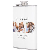 Vater Foto Moderne Typografie Kindergeschenk Flachmann (Links)