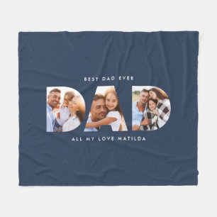 Vater Foto Moderne Typografie Kindergeschenk Fleecedecke