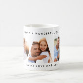 Vater Foto Moderne Typografie Kindergeschenk Kaffeetasse (Mittel)
