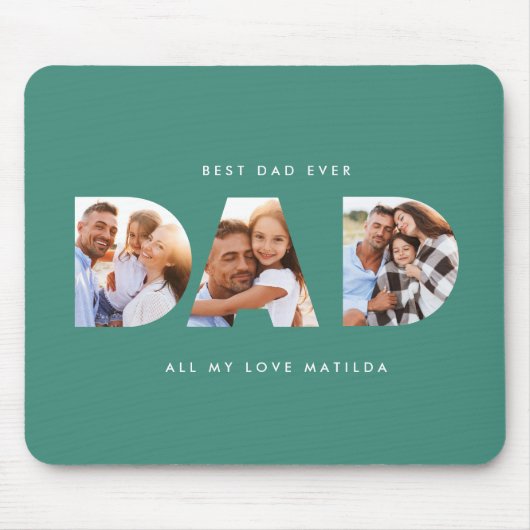 Vater Foto Moderne Typografie Kindergeschenk Mousepad (Vorne)
