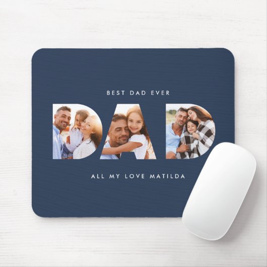 Vater Foto Moderne Typografie Kindergeschenk Mousepad (Mit Mouse)