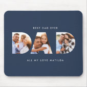 Vater Foto Moderne Typografie Kindergeschenk Mousepad (Vorne)
