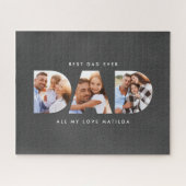 Vater Foto Moderne Typografie Kindergeschenk Puzzle (Horizontal)