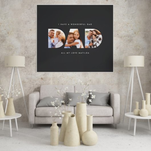 Vater Foto Moderne Typografie Kindergeschenk Schwa Poster