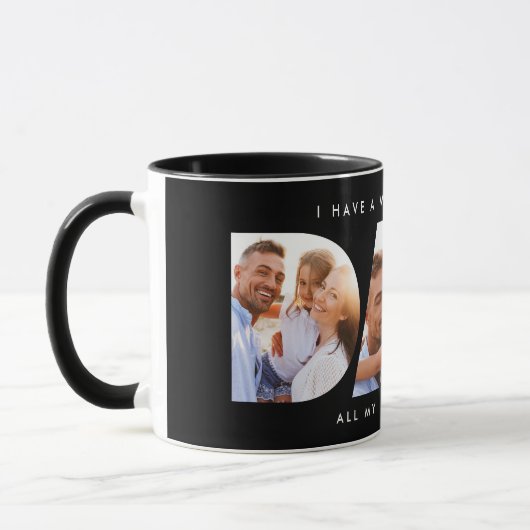 Vater Foto Moderne Typografie Kindergeschenk Tasse (Links)