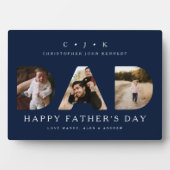 VATER Foto Navy Vatertag Personalisiert Monogramm Fotoplatte (Vorderseite)
