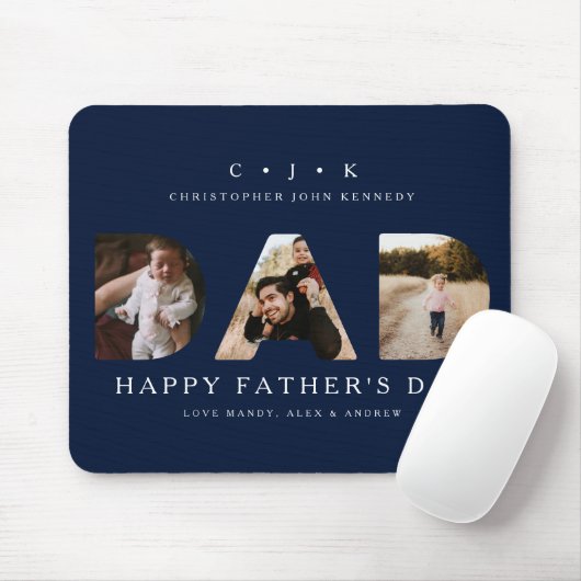 VATER Foto Navy Vatertag Personalisiert Monogramm Mousepad (Mit Mouse)