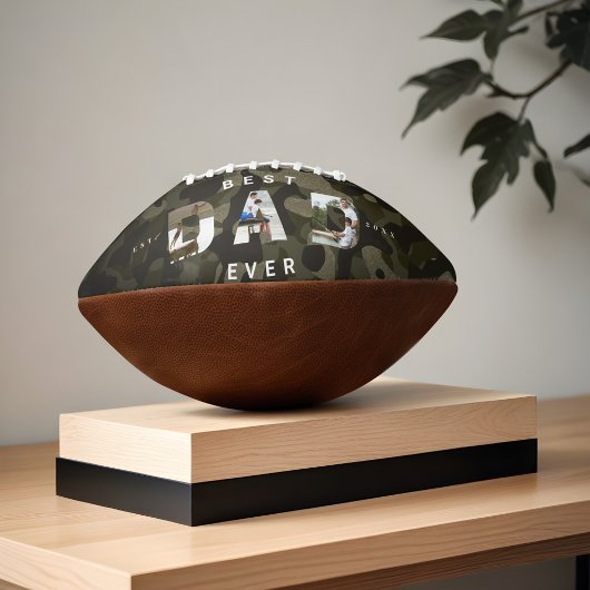 VATER Foto Rahmen Green Camouflage Muster & Leder Football