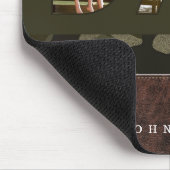VATER Foto Rahmen Green Camouflage Muster & Leder Mousepad (Ecke)