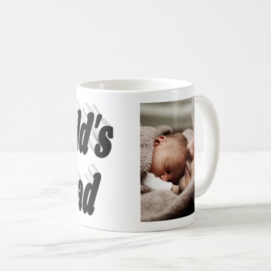 Vater Foto Schwarzer Text Kaffeetasse (VorderseiteRechts)