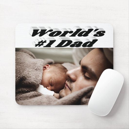Vater Foto Schwarzer Text Mousepad (Mit Mouse)