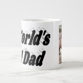 Vater Foto Schwarzer Text Riesencoffee Tasse (Vorderseite)